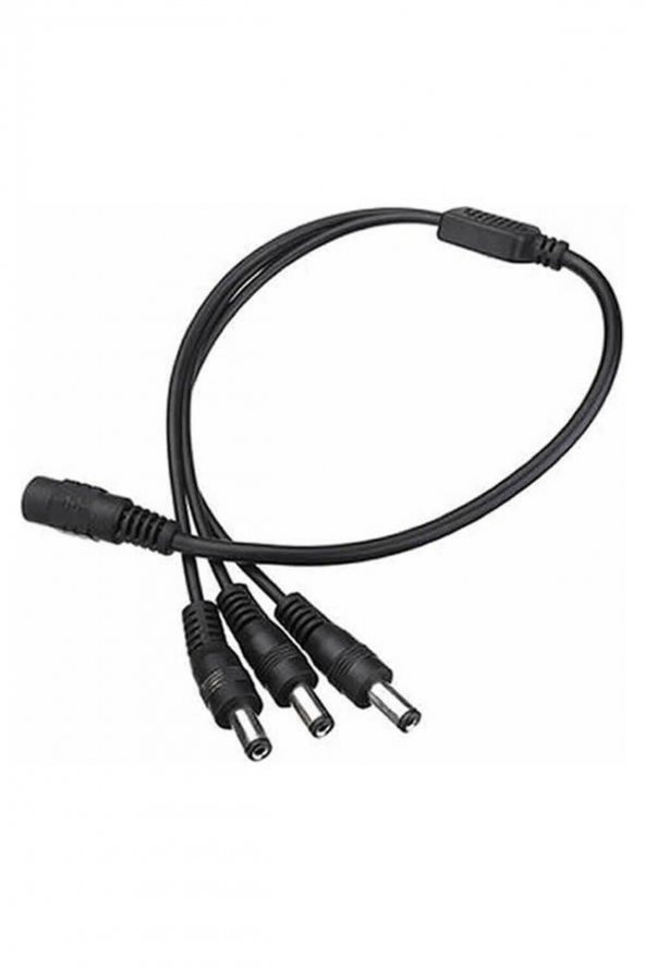 WOZLO 3 Başlı Dc Adaptör Çoklayıcı Kablo 5.5*2.1mm - 1 Dişi 3 Erkek - 40cm ürün görseli 1
