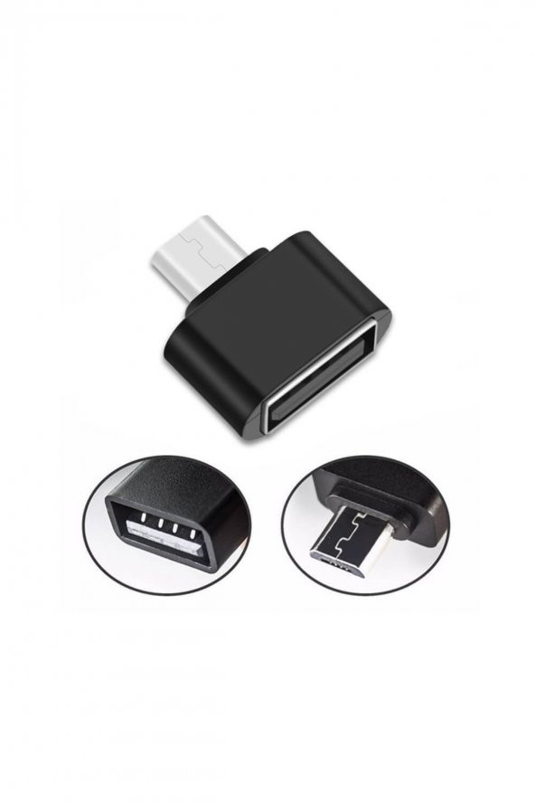 WOZLO Micro Usb Otg Adaptör Samsung Xiaomi Huawei Uyumlu Mikro Usb Otg Siyah ürün görseli 1