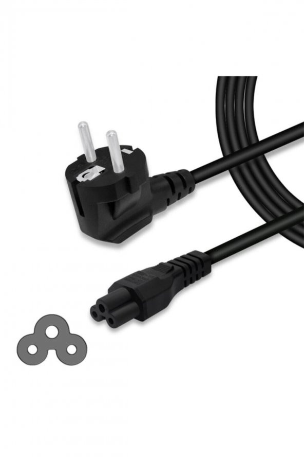 BASTORE Laptop Adaptör Güç Kablosu Yonca Power Kablosu 1.5 Metre ürün görseli 1