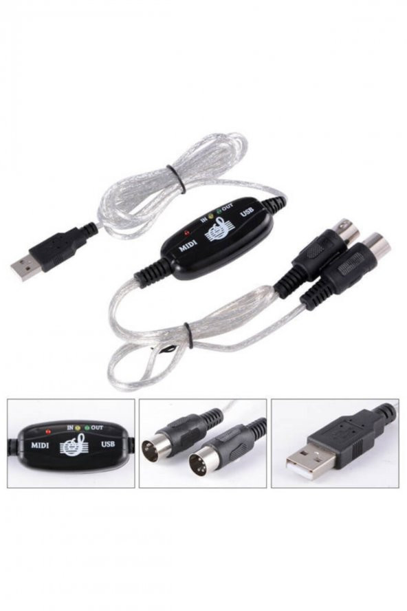 WOZLO Usb Midi Kablo Org Adaptör Keyboard Adapter 2m ürün görseli 1