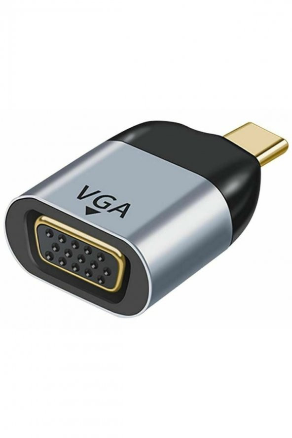 Alfais 4893 Type C To Vga Kablo Ucu Mini Çevirici Dönüştürücü Adaptör ürün görseli 1