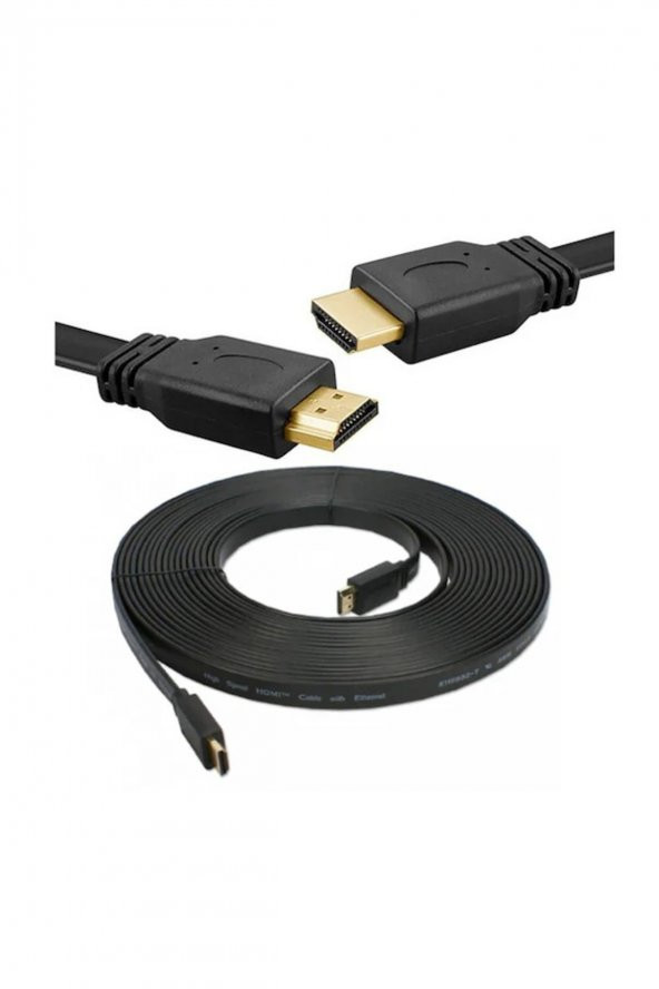BASTORE HDMI Kablo 4K Full HD 3D Destekli Yassı Flat Slim Kablo 10 M ürün görseli 1