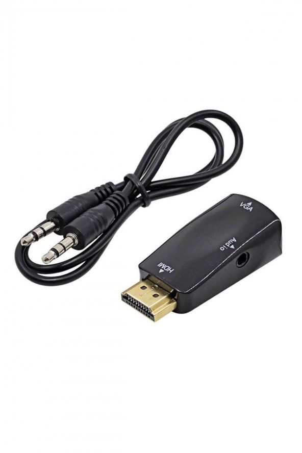 BASTORE Hdmi To Vga Çevirici Dönüştürücü Ses Çıkışlı Ps3 Ps4 Receiver Projeksiyon Pc Laptop ürün görseli 1