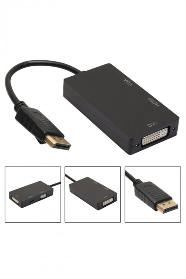 WOZLO Displayport To Hdmi Vga Dvi Çevirici Dp Dönüştürücü ürün görseli 1