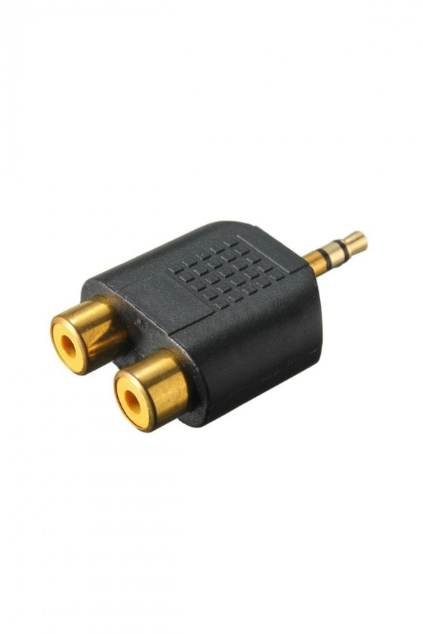 WOZLO 3.5mm Stereo Erkek 2 To Rca Dişi Çevirici Adaptör Gold ürün görseli 1