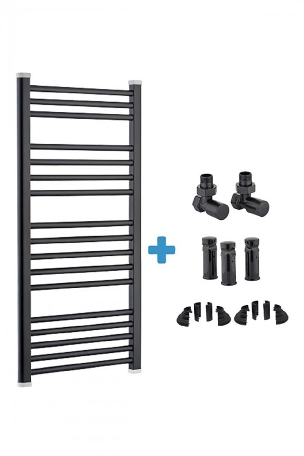 Toprak Havlupan 60/70Cm 10 Borulu Siyah Havlupan +2 Adet Vana + 2 Boru Gizleme + Montaj Seti 60 X 70 ürün görseli 1