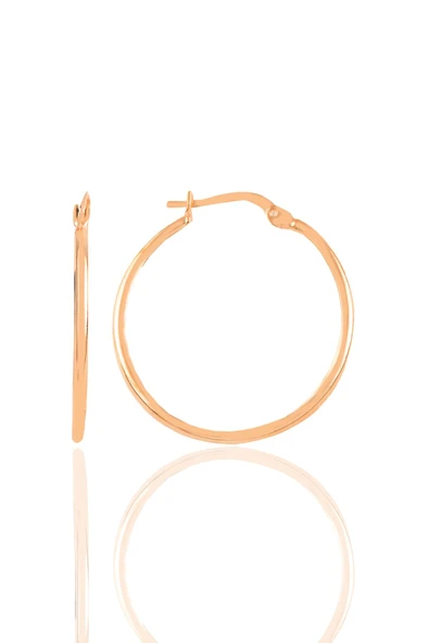 Gümüş rose 32 mm şarnel halka küpe SGTL12287ROSE ürün görseli 1