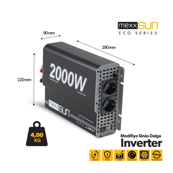 Mexxsun Modifiye sinüs 12V 2000W - Resim 4