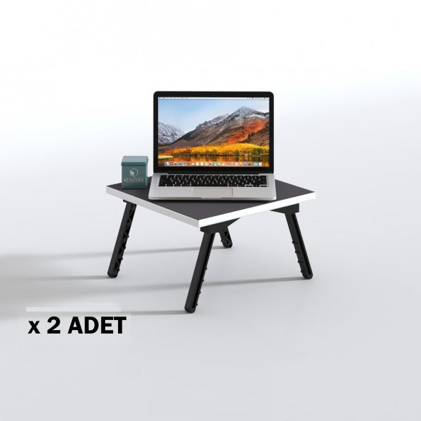 Kenzlife laptop dizüstü bilgisayar sehpası tankutay gri 2 li set 20*39*39 yemek sofra siyah ayak ürün görseli 1
