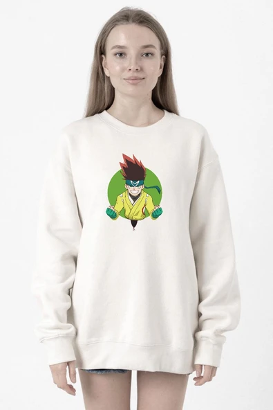 Beyblade Arman Kusaba Beyaz Kadın 2ip Sweatshirt ürün görseli 1