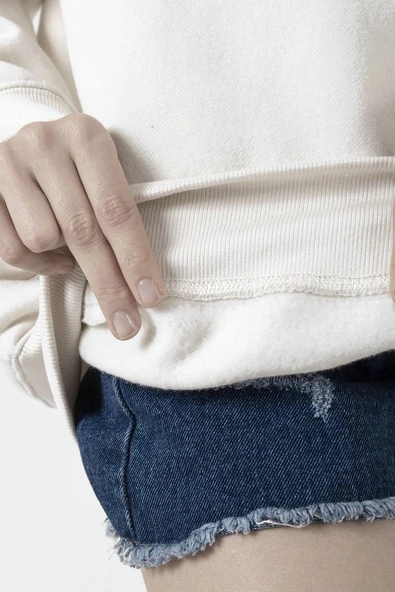 Blackpink Minimalist Beyaz Kadın 2ip Sweatshirt - Resim 2