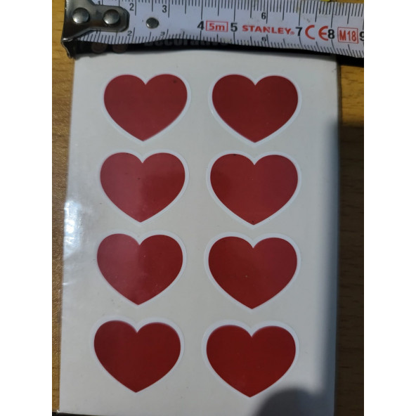 yapışkan etiket çıkartma sticker kuşe kağıt kalp  5 sayfa ürün görseli 1