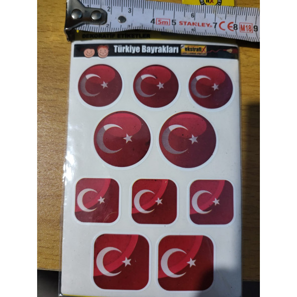 yapışkan etiket çıkartma sticker kuşe kağıt bayrak 5 sayfa ürün görseli 1