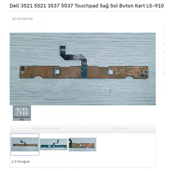 Dell 3521 5521 3537 5537 Touchpad Sağ Sol Buton Kart LS-9103P ürün görseli 1