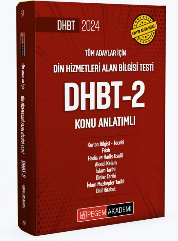 2024 Din Hizmetleri Alan Bilgisi Testi DHBT 2 Konu Anlatımlı Pegem Yayınları ürün görseli 1