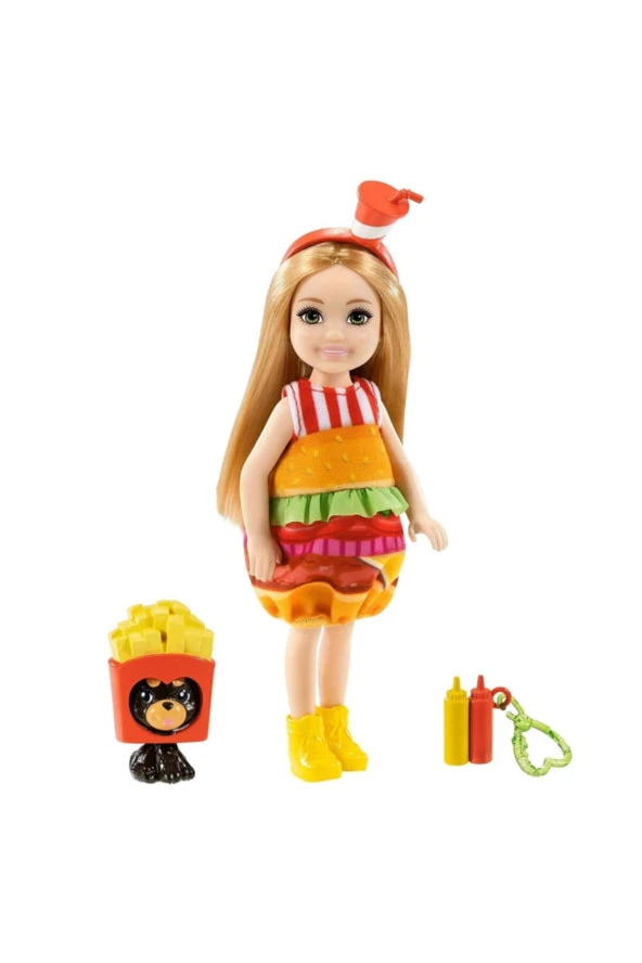 BamBamToys Barbie Club Chelsea Kostümlü Bebek Serisi Hamburger Bebek GRP69 ürün görseli 1