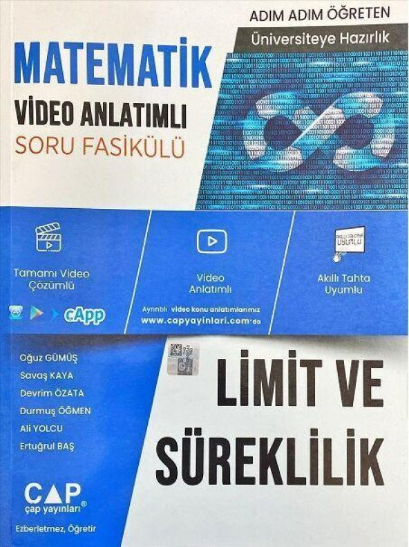 Üniversiteyle Hazırlık Matematik Limit ve Süreklilik Soru Çap Yayınları ürün görseli 1