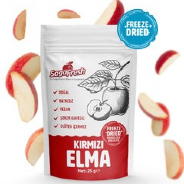 Saga Fresh Dondurularak Kurutulmuş Kırmızı Elma Dilimleri (25g) ürün görseli 1