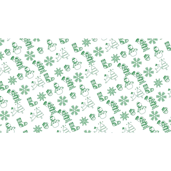 Çikolata Transfer Jelatini 40x25 Yılbaşı Yeşil (25 Adet) ürün görseli 1