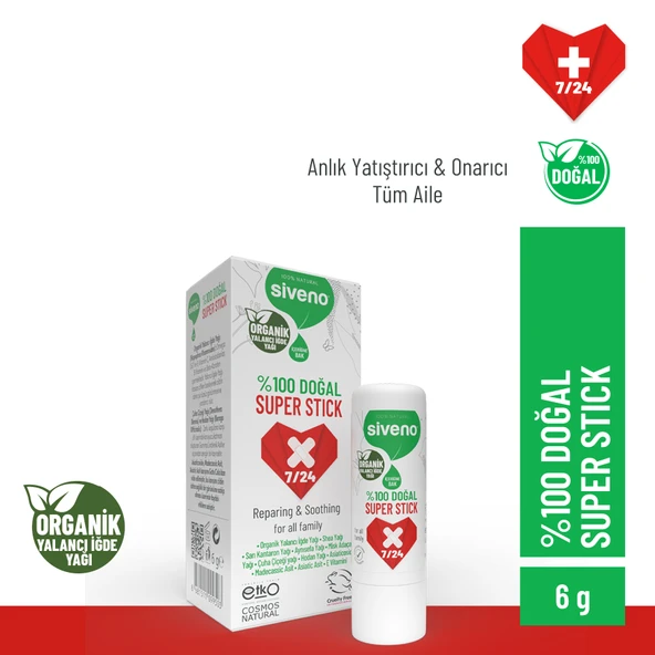 Siveno Dogal Super Stick Anlik Yatistirici Onarici Organik Yalanci Igde Yagli 6 g ürün görseli 1