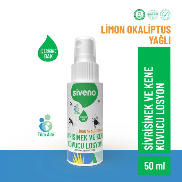 Siveno Sivrisinek ve Kene Kovucu Sprey Krem Bitkisel Tüm Vücut İçin Seyahat Tatil Boy 50 ml ürün görseli 1
