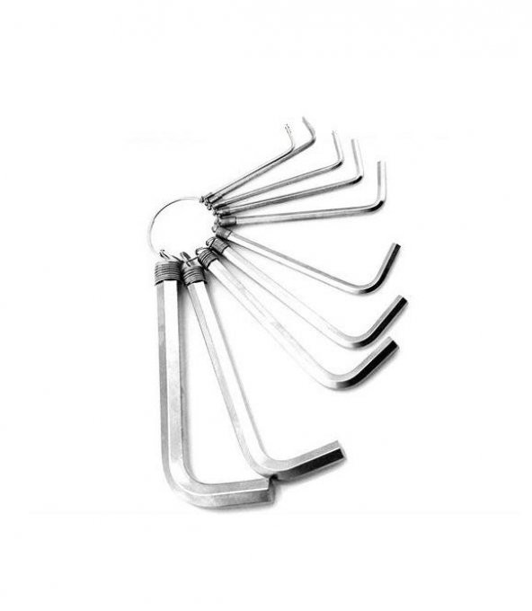 Zhltools 10 Parça Çelik Alyan Seti Kısa Düz Köşe Alyan Anahtar Takımı ürün görseli 1