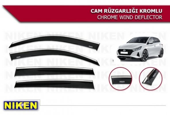 HYUNDAİ İ20 ARACA ÖZEL NİKEN KROMLU CAM RÜZGARLIĞI NİKEN 2021 2022 2023 2024 2025 ürün görseli 1