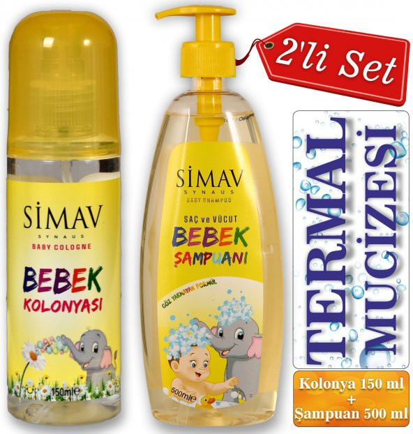SİMAV Termal Sulu Bebek Seti 2li - Kolonya 150 ml + Şampuan 500 ml ürün görseli 1