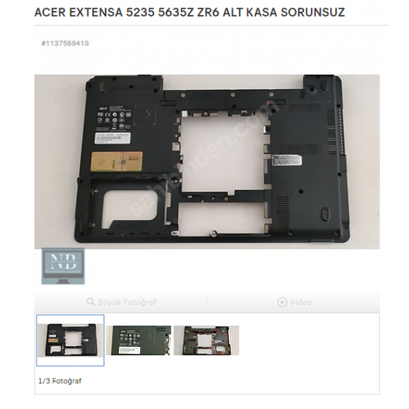 ACER EXTENSA 5235 5635Z ZR6 ALT KASA SORUNSUZ ürün görseli 1