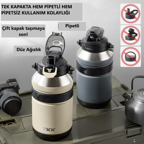 TKK Çelik Termos 1000Ml Turuncu - Resim 8