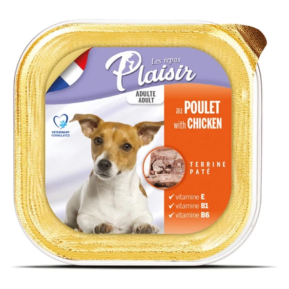 Plaisir Pate 150Gr Tavuk Etli Yetişkin 22Adet Yaş Köpek Maması ürün görseli 1