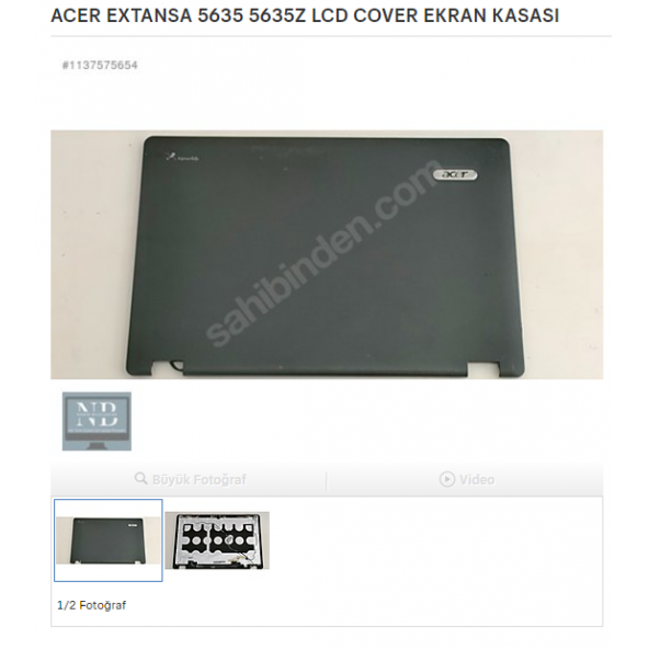 ACER EXTANSA 5635 5635Z LCD COVER EKRAN KASASI ürün görseli 1
