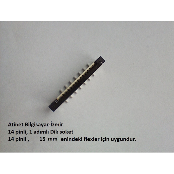 14 Pin 1Mm Adımlı Dik Flex Soketi Flex Ffc Konnektörü 14-1-Dik ürün görseli 1