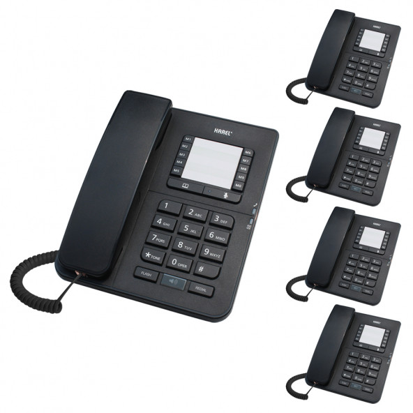 Karel TM142 Analog Masaüstü Kablolu Telefon 5'li Fırsat Paketi Siyah ürün görseli 1