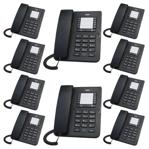 Karel TM142 Analog Masaüstü Kablolu Telefon 10'lu Fırsat Paketi Siyah ürün görseli 1