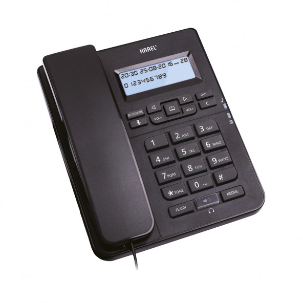 Karel Tm145 Ekranlı Masaüstü Kablolu Telefon Siyah ürün görseli 1