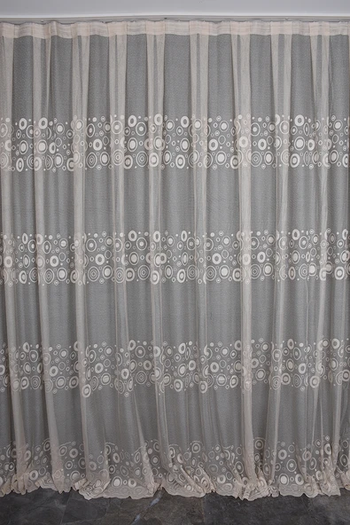 KDK 1560 DESEN VİZON  RENK TEK KANAT Hazır dikilmiş Pileli Fon Perde 300*260 cm ürün görseli 1