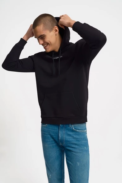 Loft 2034269 Siyah Kapüşonlu Erkek Sweat - Resim 2