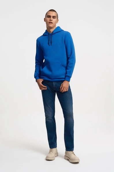 Loft 2034269 Mavi Kapüşonlu Erkek Sweat - Resim 2