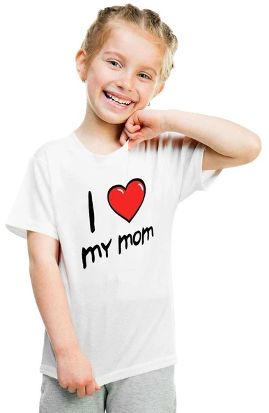 Tshirthane I Love Mom Çocuk Tshirt ürün görseli 1