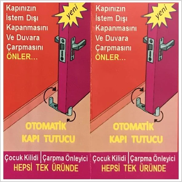 6 Adet Akıllı Kapı Stoperi Tamponu Kapı Durdurucu Yapışkanlı - Resim 3