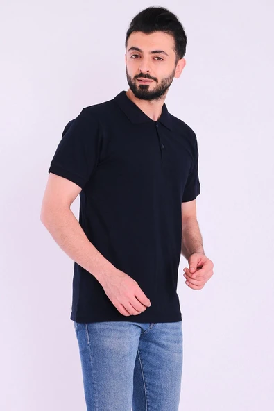Siyah Basic Polo Yaka Erkek Tshirt - Resim 4