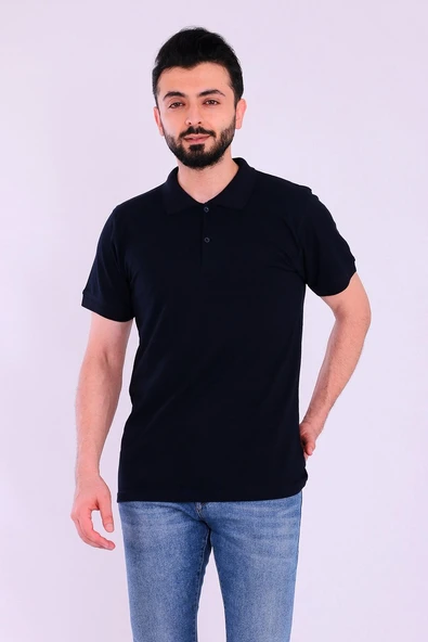 Siyah Basic Polo Yaka Erkek Tshirt ürün görseli 1