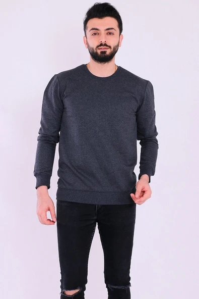 Antrasit Basic Erkek 2 iplik Sweatshirt ürün görseli 1