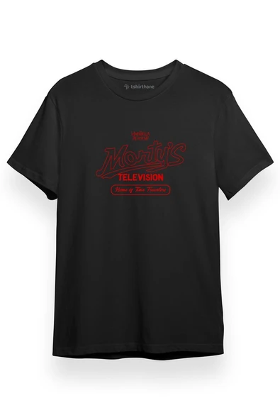 The Umbrella Academy Morty's Television Siyah Kısa kol Erkek Tshirt ürün görseli 1