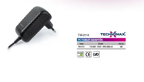 Technomax 12 volt 2 Amper Çokamaçlı Adaptör Güçkaynağı-TM2103 - Resim 4