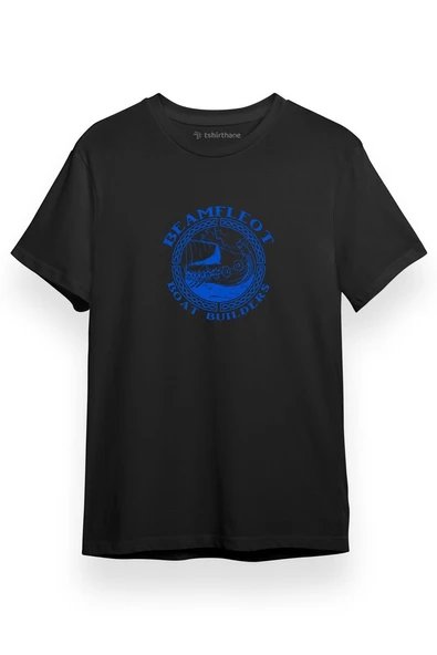 The Last Kingdom Beamfleot Boat Builders Siyah Kısa kol Erkek Tshirt ürün görseli 1