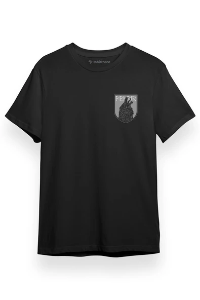 Ragnarok Fenrir Logo Siyah Kısa kol Erkek Tshirt ürün görseli 1