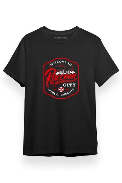 Resident Evil Welcome To Raccoon City Siyah Kısa kol Erkek Tshirt ürün görseli 1