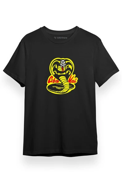 Cobra Kai Logo Siyah Kısa kol Erkek Tshirt ürün görseli 1